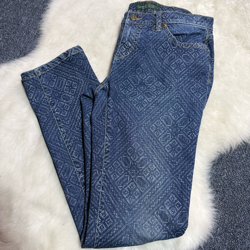 LRL Geometric Print Modern Skinny Jeans